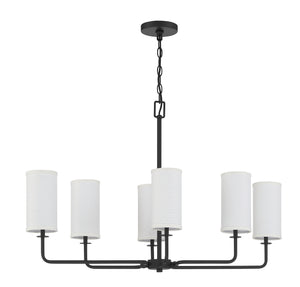 Savoy House - 1-1756-6-89 - Six Light Linear Chandelier - Powell - Matte Black