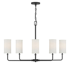 Savoy House - 1-1756-6-89 - Six Light Linear Chandelier - Powell - Matte Black