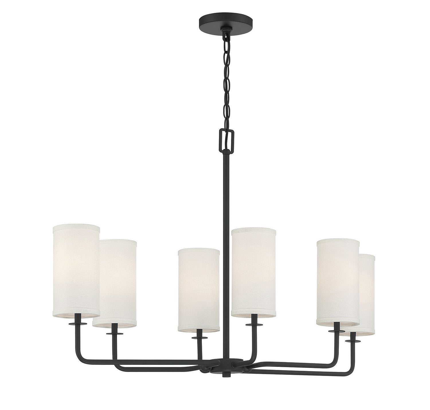 Savoy House - 1-1756-6-89 - Six Light Linear Chandelier - Powell - Matte Black