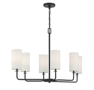 Savoy House - 1-1756-6-89 - Six Light Linear Chandelier - Powell - Matte Black