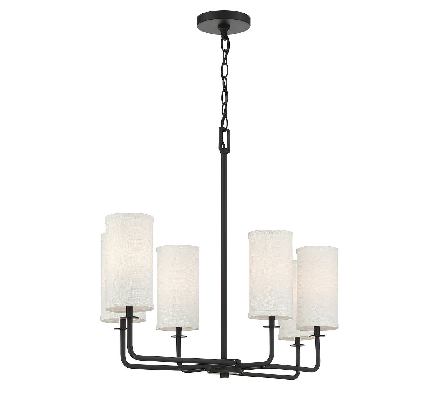 Savoy House - 1-1756-6-89 - Six Light Linear Chandelier - Powell - Matte Black