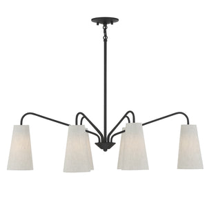 Savoy House - 1-1785-6-89 - Six Light Linear Chandelier - Edgewood - Matte Black