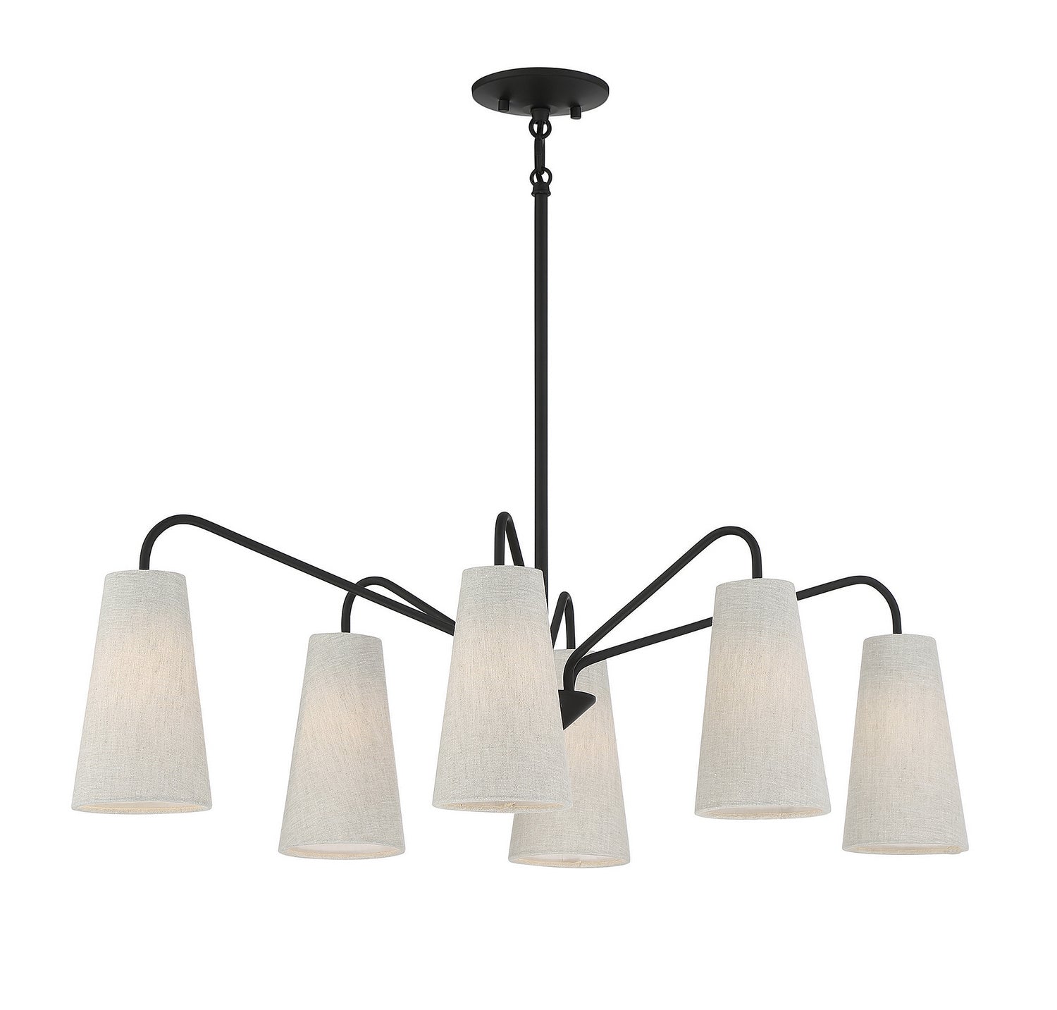 Savoy House - 1-1785-6-89 - Six Light Linear Chandelier - Edgewood - Matte Black