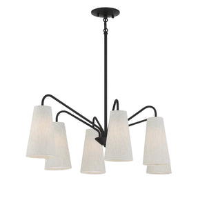 Savoy House - 1-1785-6-89 - Six Light Linear Chandelier - Edgewood - Matte Black