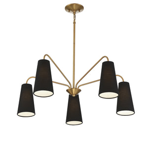 Savoy House - 1-1786-5-322 - Five Light Chandelier - Edgewood - Warm Brass