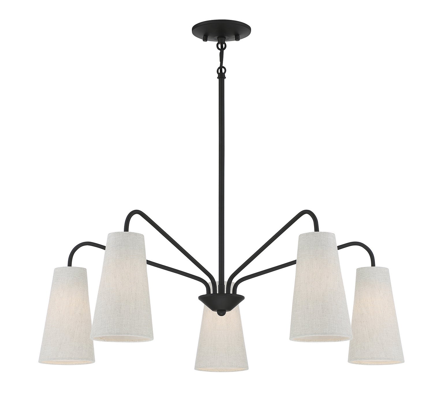 Savoy House - 1-1786-5-89 - Five Light Chandelier - Edgewood - Matte Black