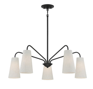 Savoy House - 1-1786-5-89 - Five Light Chandelier - Edgewood - Matte Black