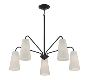 Savoy House - 1-1786-5-89 - Five Light Chandelier - Edgewood - Matte Black