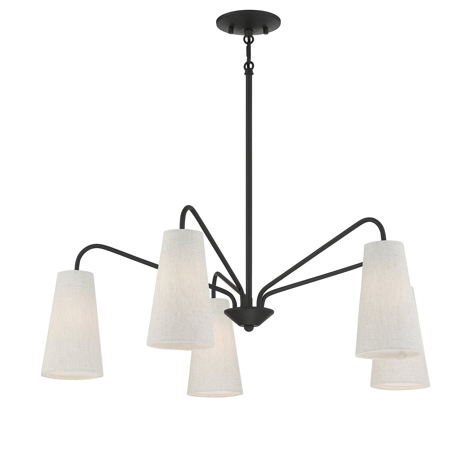 Savoy House - 1-1786-5-89 - Five Light Chandelier - Edgewood - Matte Black