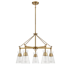 Savoy House - 1-1832-5-322 - Five Light Chandelier - Lakewood - Warm Brass