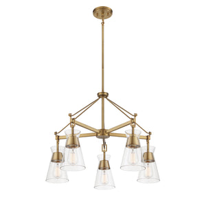 Savoy House - 1-1832-5-322 - Five Light Chandelier - Lakewood - Warm Brass