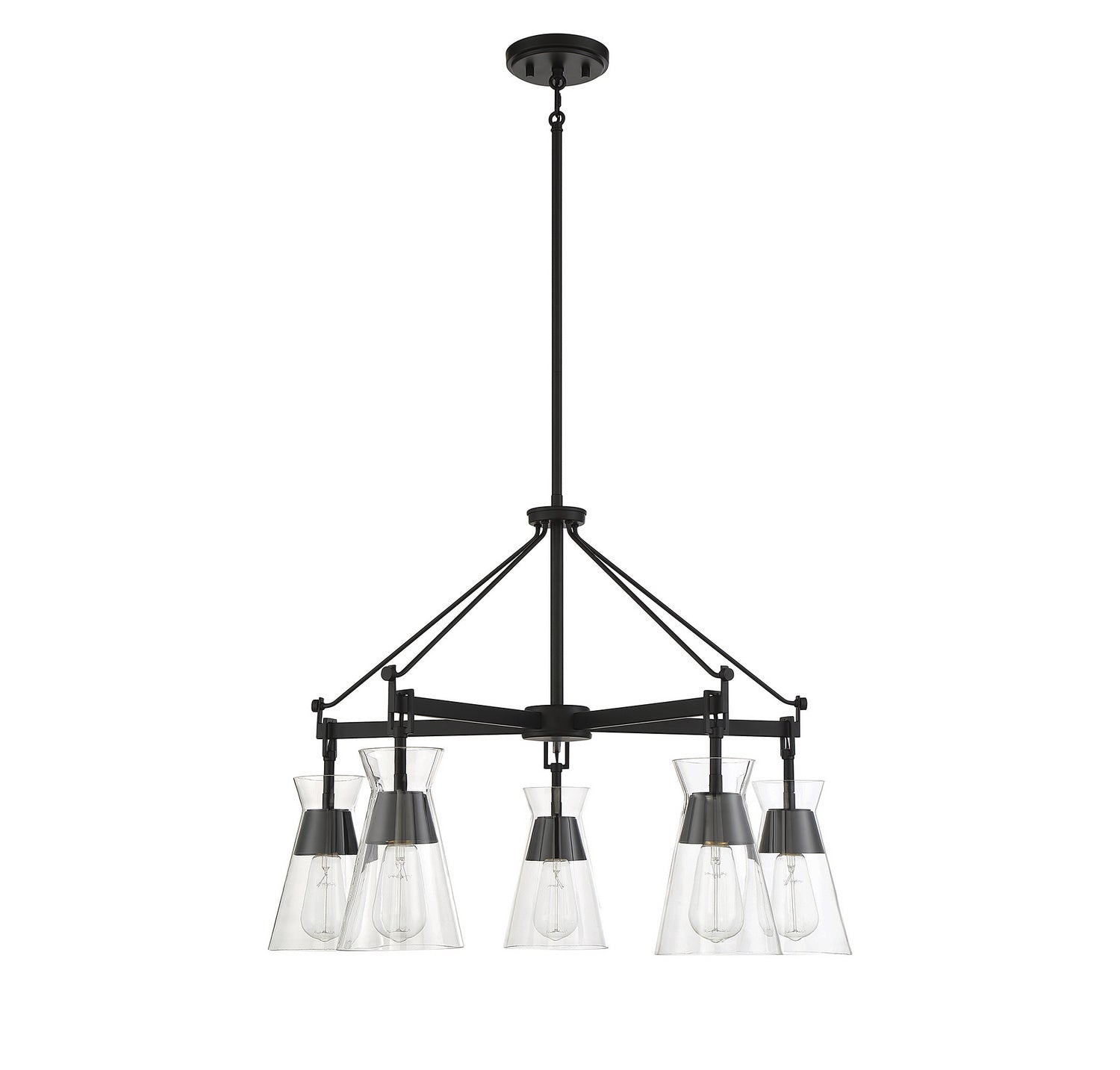 Savoy House - 1-1832-5-89 - Five Light Chandelier - Lakewood - Matte Black