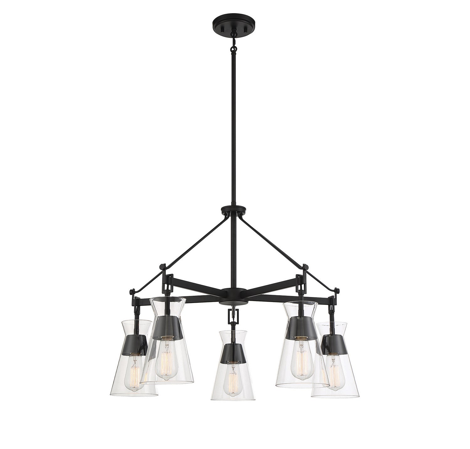 Savoy House - 1-1832-5-89 - Five Light Chandelier - Lakewood - Matte Black