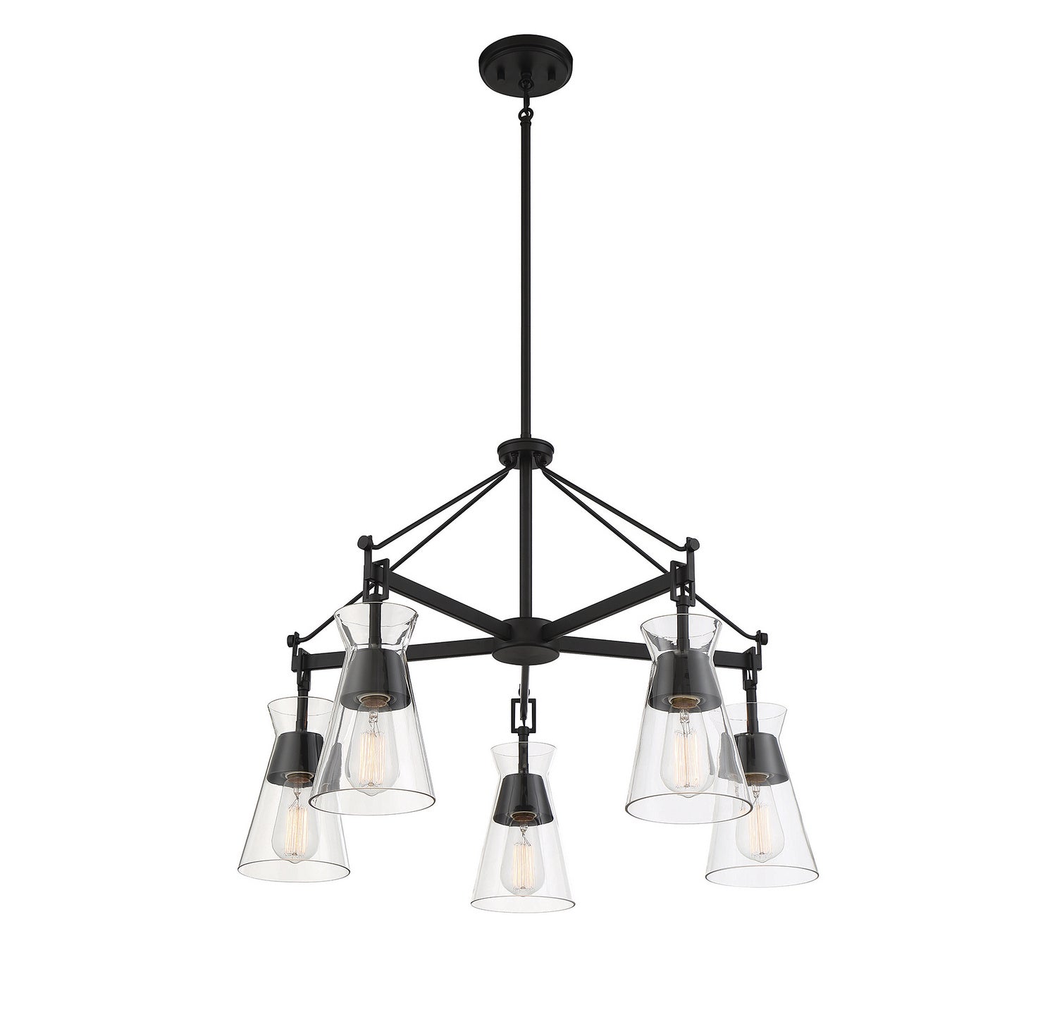 Savoy House - 1-1832-5-89 - Five Light Chandelier - Lakewood - Matte Black