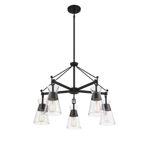 Savoy House - 1-1832-5-89 - Five Light Chandelier - Lakewood - Matte Black