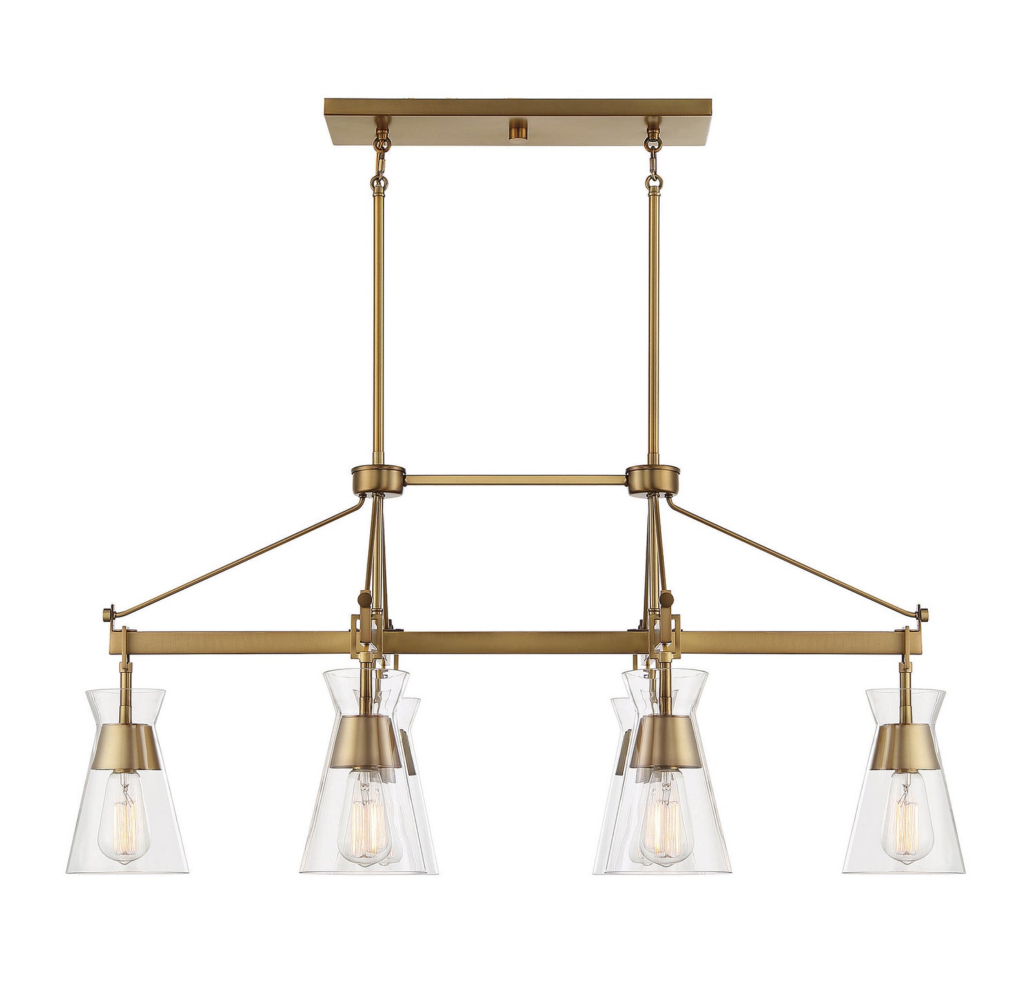 Savoy House - 1-1833-6-322 - Six Light Linear Chandelier - Lakewood - Warm Brass