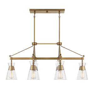 Savoy House - 1-1833-6-322 - Six Light Linear Chandelier - Lakewood - Warm Brass