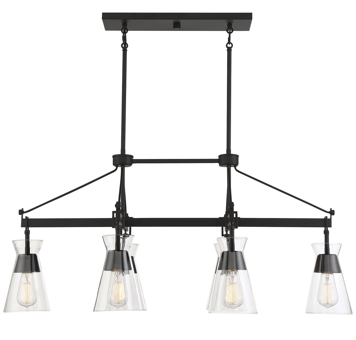 Savoy House - 1-1833-6-89 - Six Light Linear Chandelier - Lakewood - Matte Black