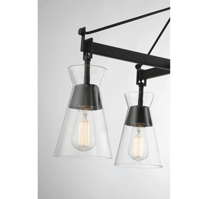 Savoy House - 1-1833-6-89 - Six Light Linear Chandelier - Lakewood - Matte Black