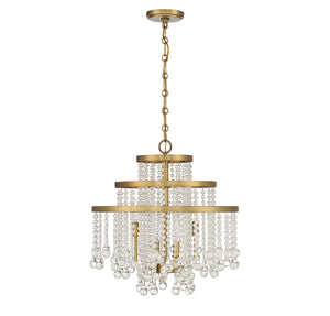 Savoy House - 1-1866-4-322 - Four Light Chandelier - Luna - Warm Brass