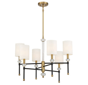 Savoy House - 1-1887-6-143 - Six Light Chandelier - Tivoli - Matte Black with Warm Brass Accents