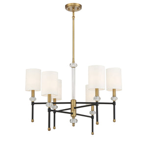 Savoy House - 1-1887-6-143 - Six Light Chandelier - Tivoli - Matte Black with Warm Brass Accents