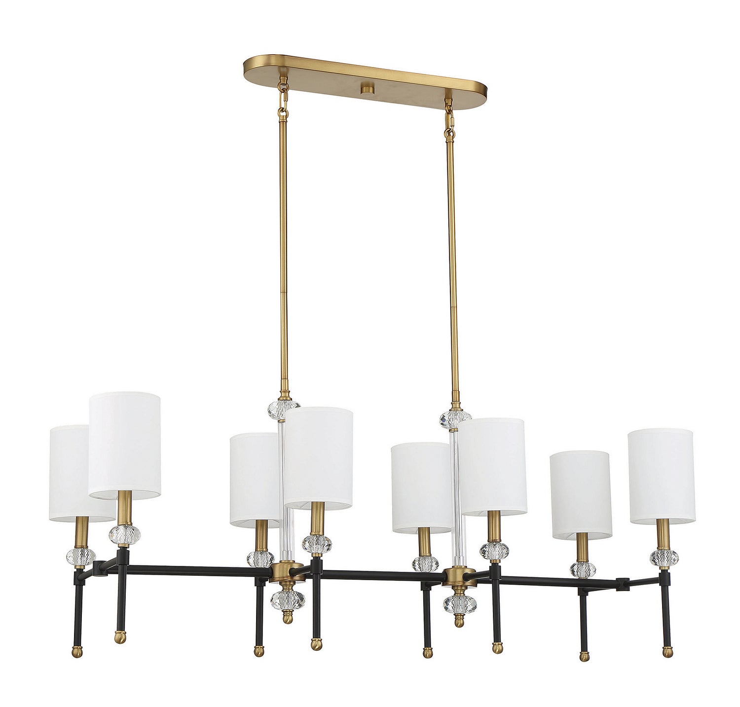 Savoy House - 1-1889-8-143 - Eight Light Linear Chandelier - Tivoli - Matte Black with Warm Brass Accents