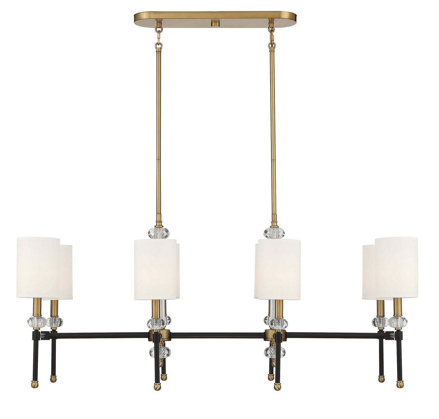 Savoy House - 1-1889-8-143 - Eight Light Linear Chandelier - Tivoli - Matte Black with Warm Brass Accents