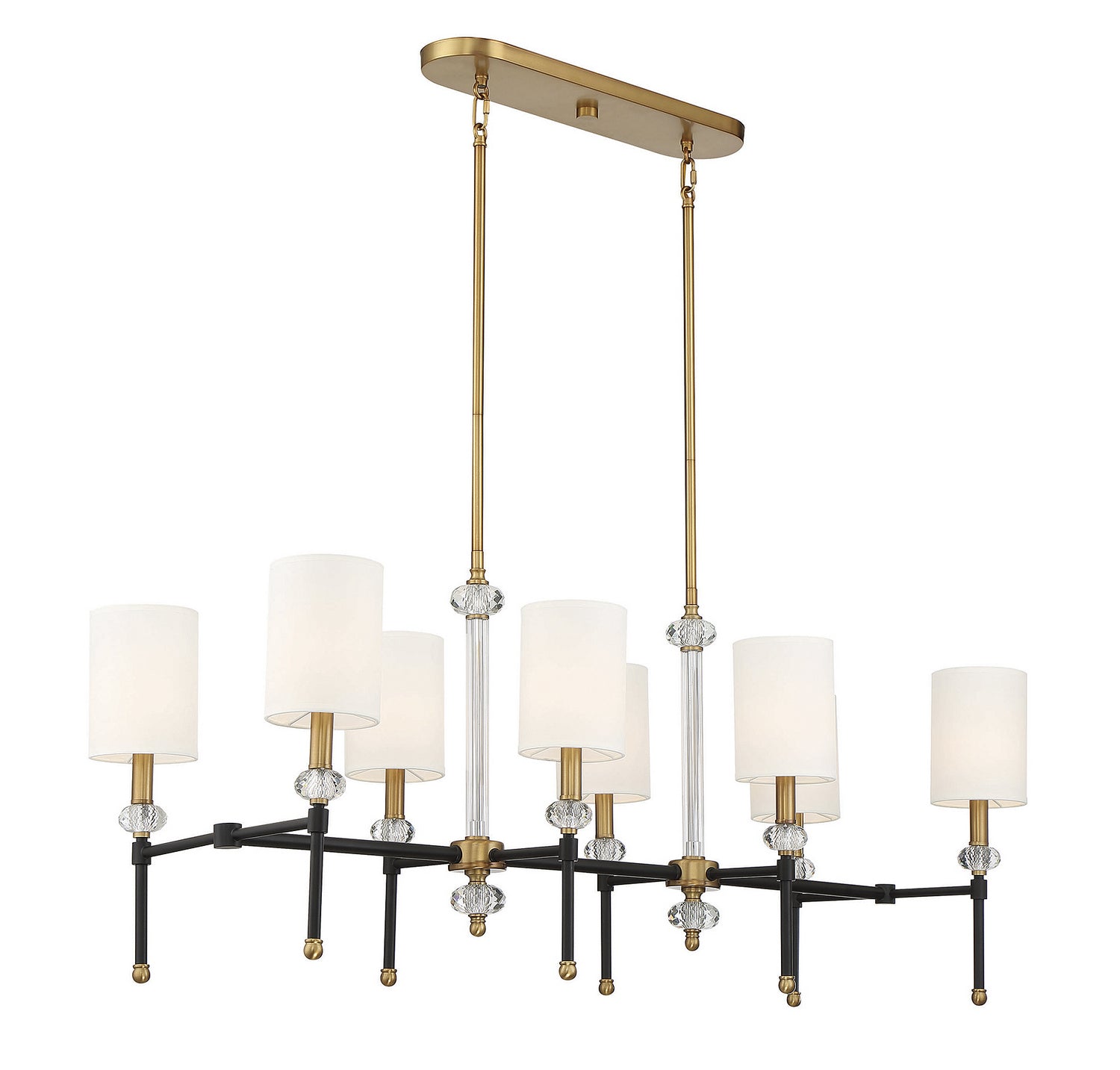 Savoy House - 1-1889-8-143 - Eight Light Linear Chandelier - Tivoli - Matte Black with Warm Brass Accents