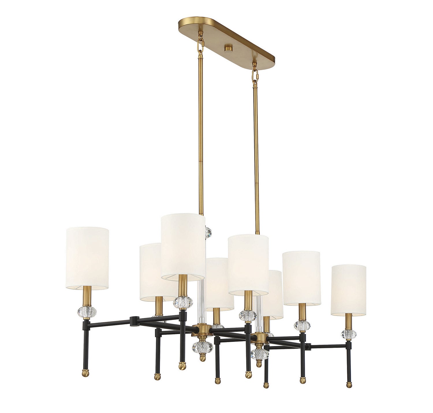 Savoy House - 1-1889-8-143 - Eight Light Linear Chandelier - Tivoli - Matte Black with Warm Brass Accents