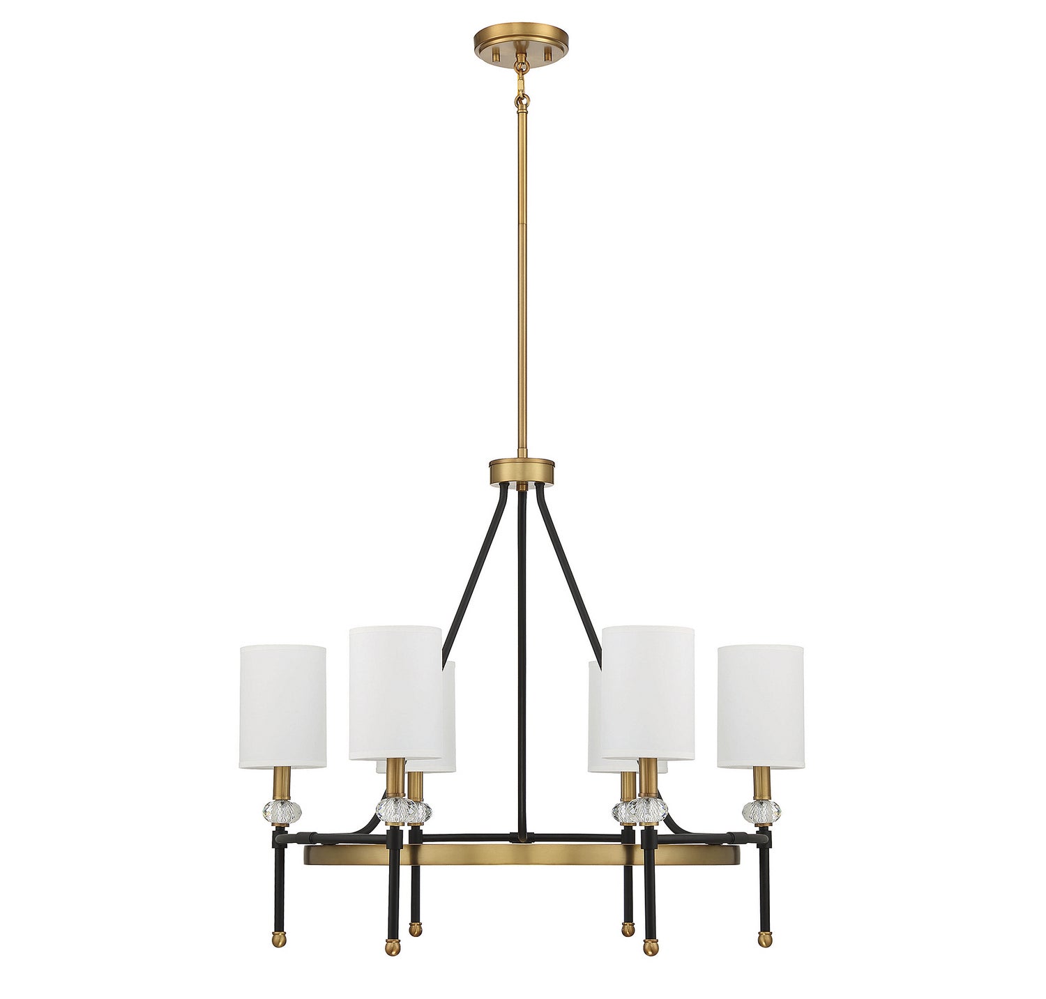 Savoy House - 1-1893-6-143 - Six Light Chandelier - Tivoli - Matte Black with Warm Brass Accents