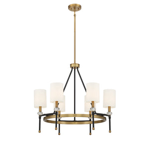 Savoy House - 1-1893-6-143 - Six Light Chandelier - Tivoli - Matte Black with Warm Brass Accents