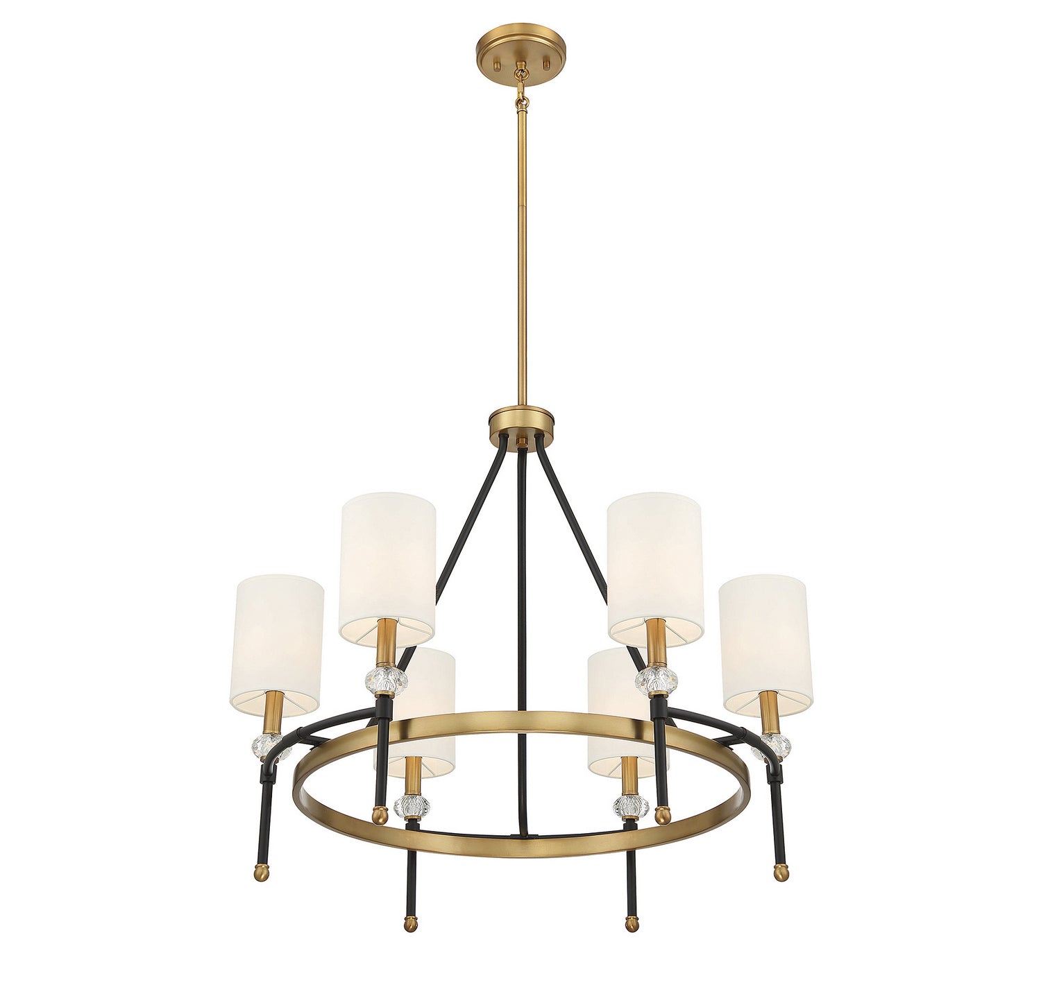 Savoy House - 1-1893-6-143 - Six Light Chandelier - Tivoli - Matte Black with Warm Brass Accents