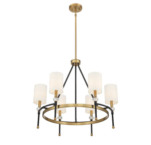 Savoy House - 1-1893-6-143 - Six Light Chandelier - Tivoli - Matte Black with Warm Brass Accents