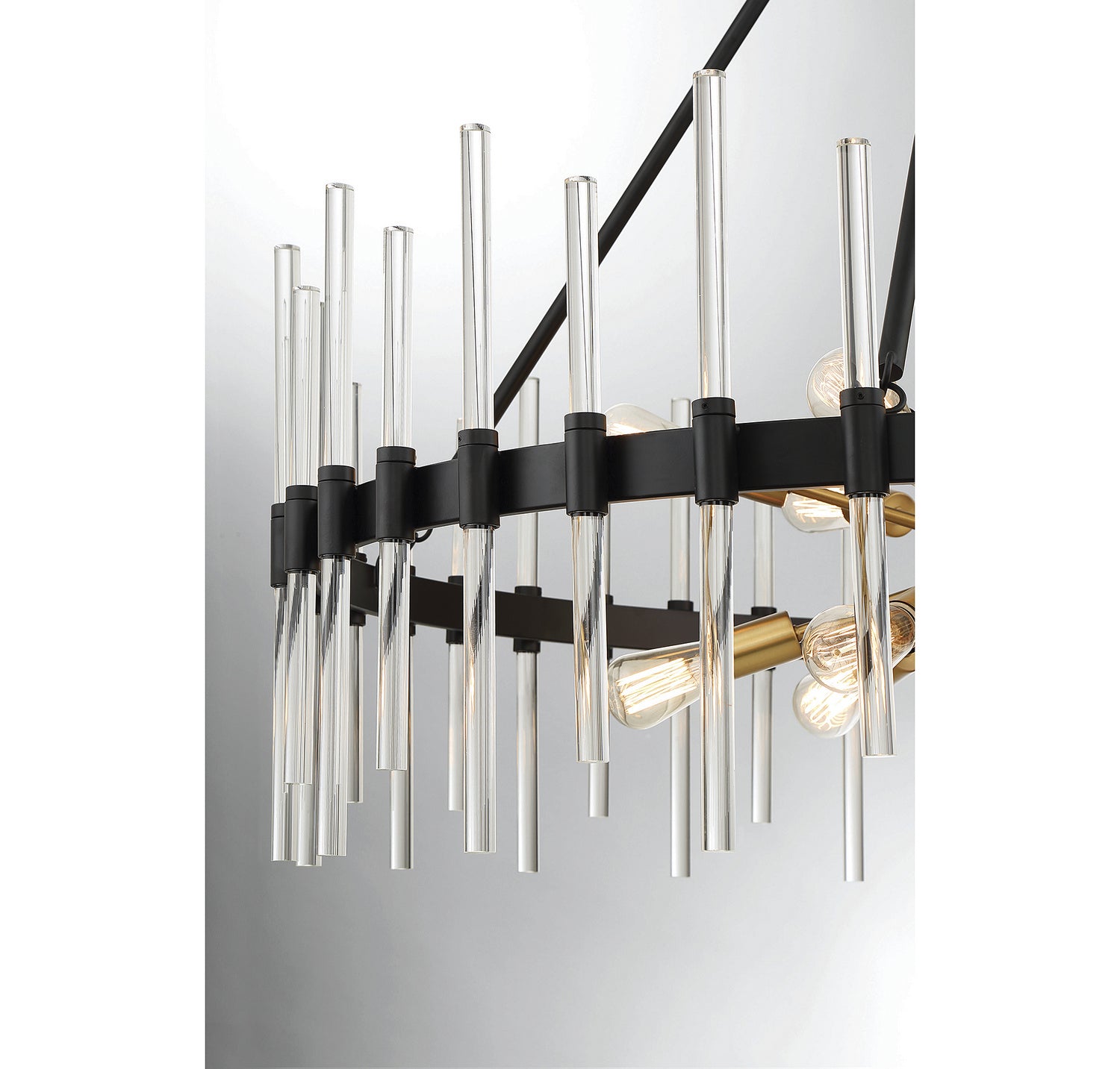 Savoy House - 1-1934-12-143 - 12 Light Chandelier - Santiago - Matte Black with Warm Brass Accents