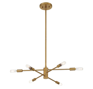 Savoy House - 1-7000-6-322 - Six Light Chandelier - Lyrique - Warm Brass