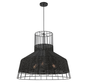 Savoy House - 7-1657-3-89 - Three Light Pendant - Pampas - Matte Black