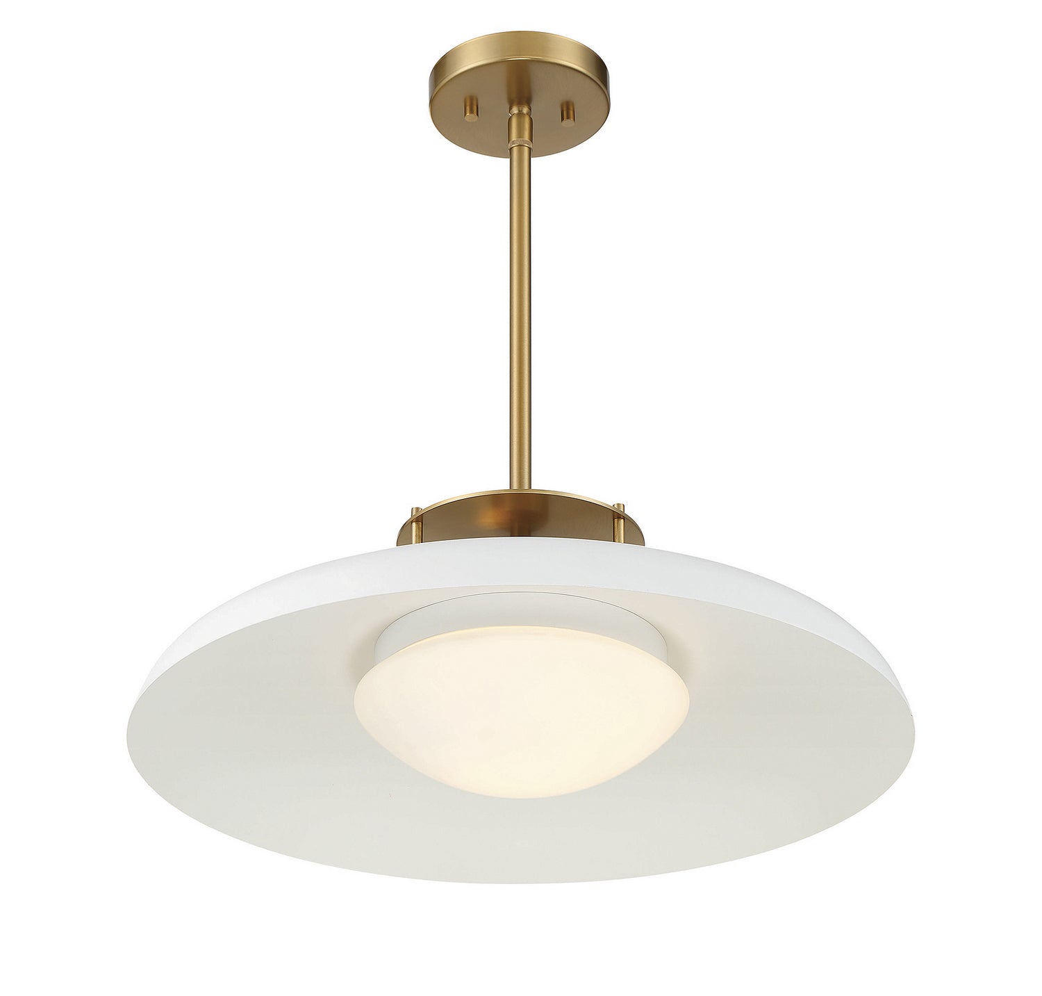 Savoy House - 7-1690-1-142 - One Light Pendant - Gavin - White with Warm Brass Accents