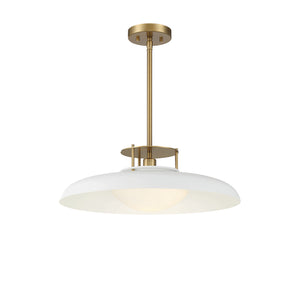 Savoy House - 7-1690-1-142 - One Light Pendant - Gavin - White with Warm Brass Accents