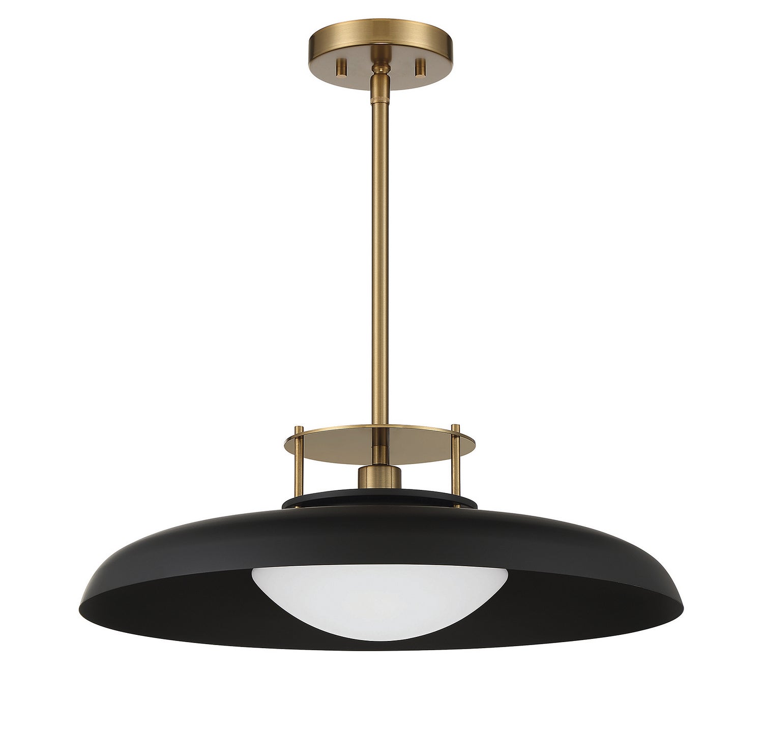 Savoy House - 7-1690-1-143 - One Light Pendant - Gavin - Matte Black with Warm Brass Accents