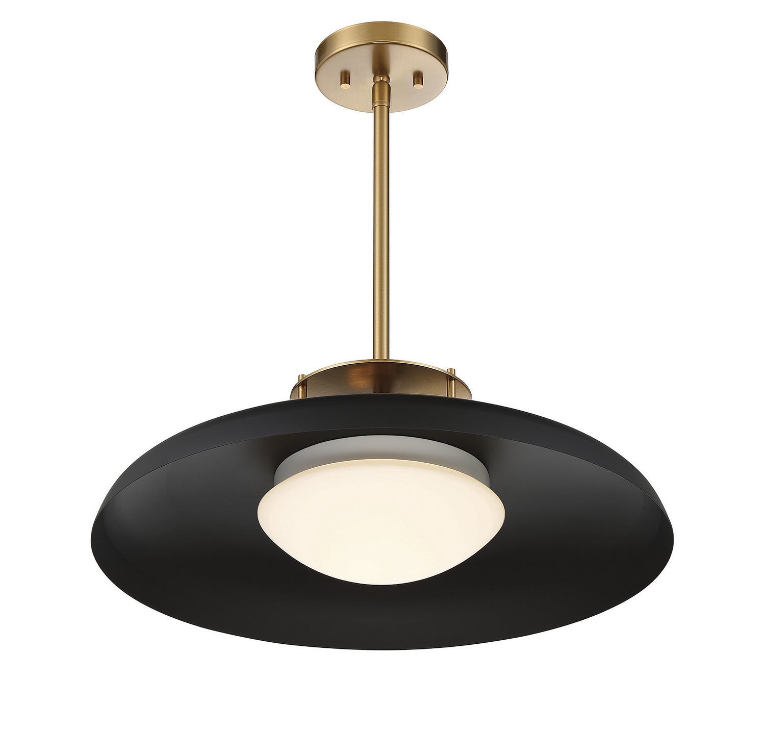 Savoy House - 7-1690-1-143 - One Light Pendant - Gavin - Matte Black with Warm Brass Accents