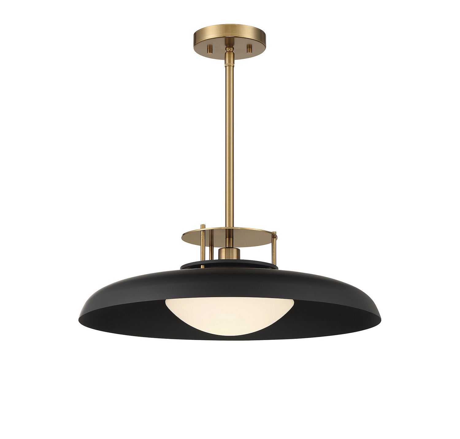 Savoy House - 7-1690-1-143 - One Light Pendant - Gavin - Matte Black with Warm Brass Accents