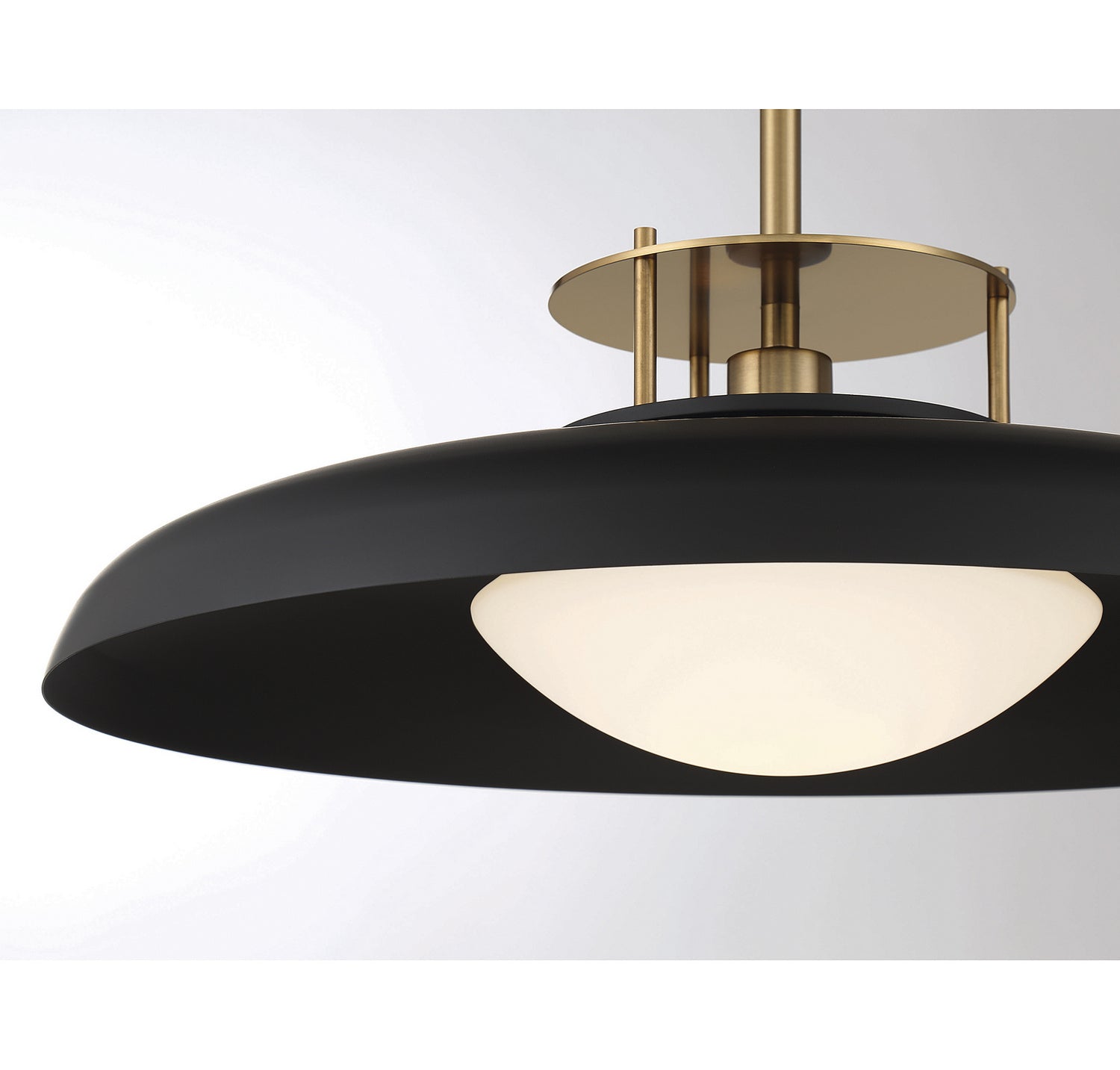 Savoy House - 7-1690-1-143 - One Light Pendant - Gavin - Matte Black with Warm Brass Accents