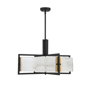 Savoy House - 7-1696-5-143 - Five Light Pendant - Hayward - Matte Black with Warm Brass Accents