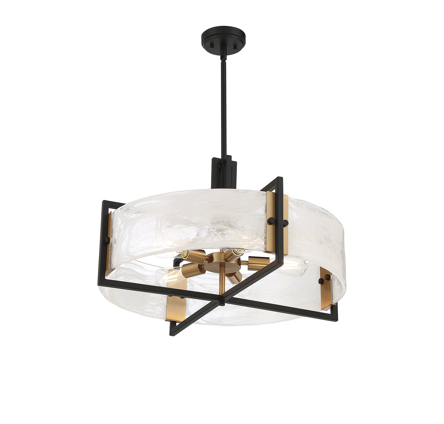 Savoy House - 7-1696-5-143 - Five Light Pendant - Hayward - Matte Black with Warm Brass Accents