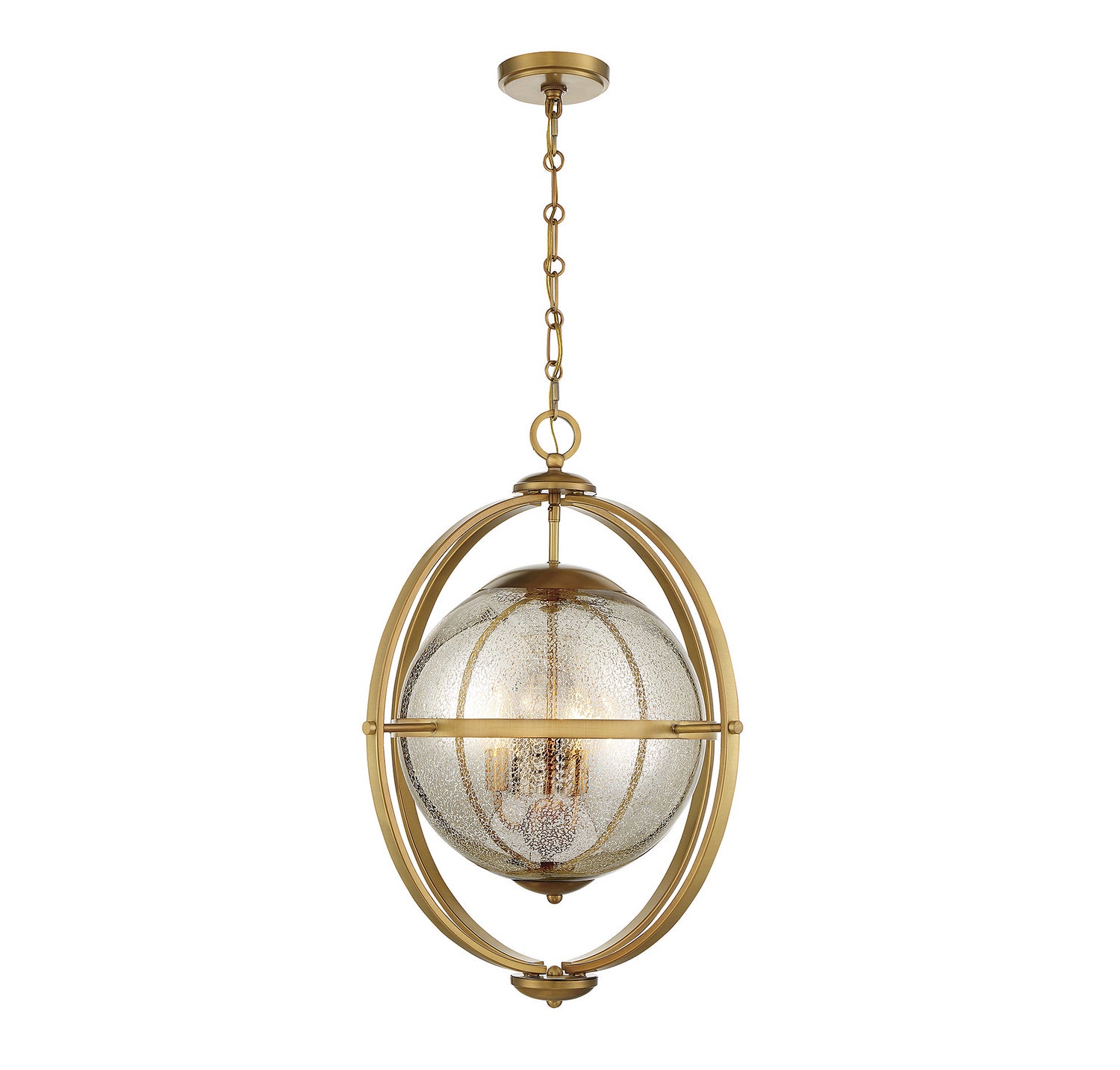 Savoy House - 7-1872-3-322 - Three Light Pendant - Pearl - Warm Brass