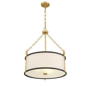 Savoy House - 7-1920-3-261 - Three Light Pendant - Kian - Matte Black with True Gold