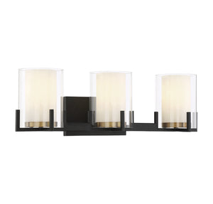 Savoy House - 8-1977-3-143 - Three Light Bathroom Vanity - Eaton - Matte Black with Warm Brass Accents