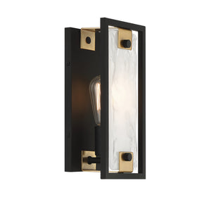 Savoy House - 9-1697-1-143 - One Light Wall Sconce - Hayward - Matte Black with Warm Brass Accents