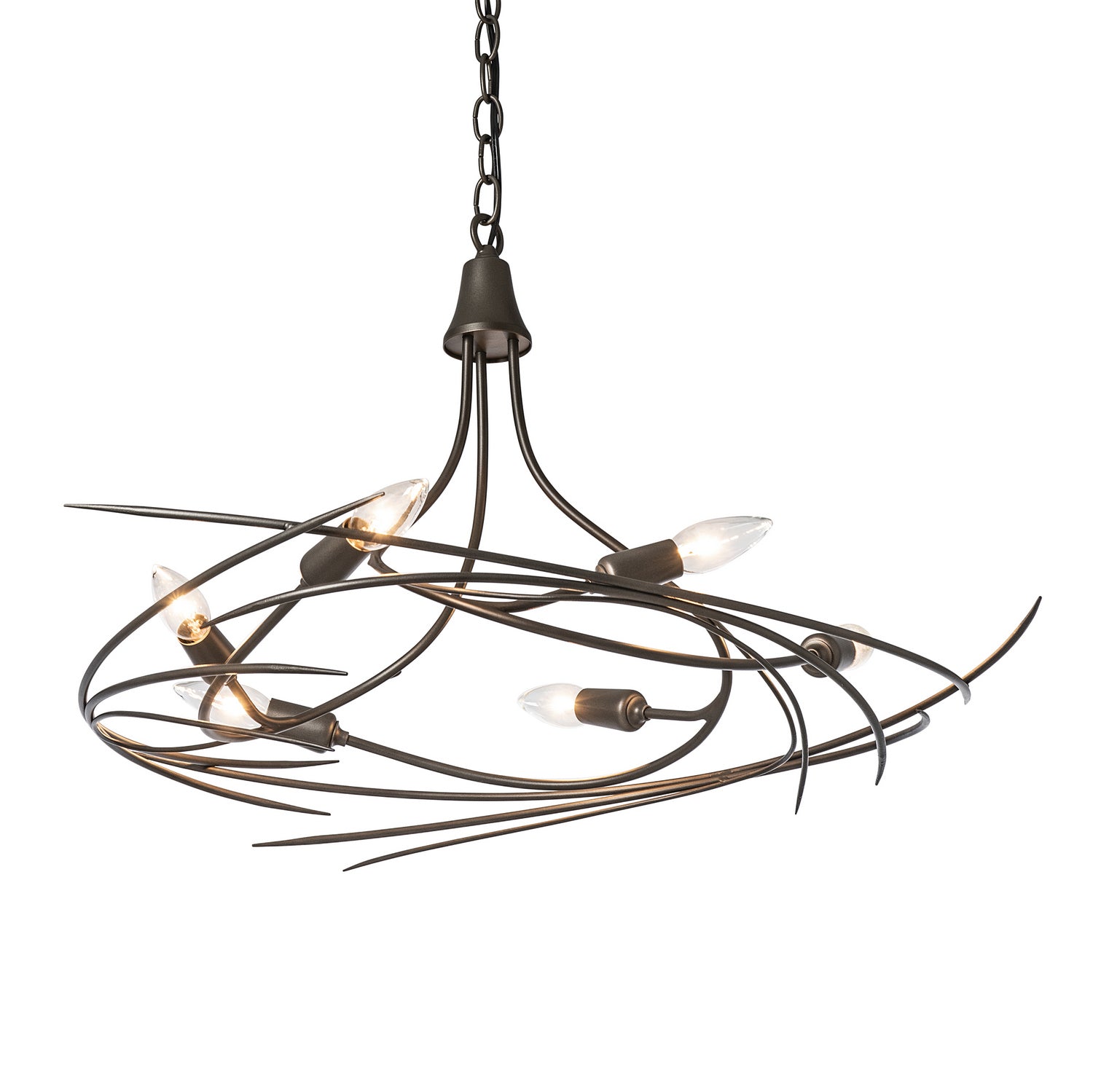 Hubbardton Forge - 101620-SKT-07 - Six Light Chandelier - Wisp - Dark Smoke